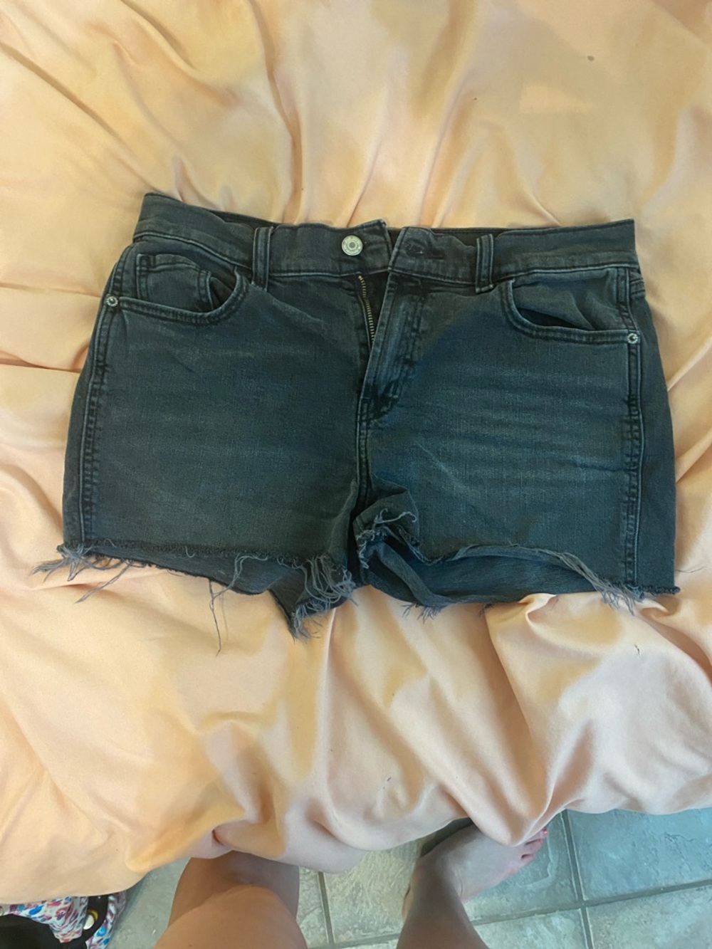Old Navy Black Denim Cutoff Shorts - Frayed Hem
